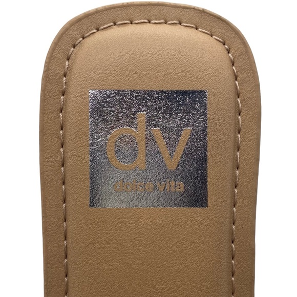 Dolce Vita Slide Sandals Junyper Black Brown Vegan Leather Casual Womens NEW - Picture 7 of 9